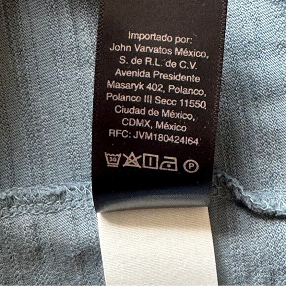 John Varvatos Polo Shirt Short Sleeve Blue Collared 3 Button 100% Cotton Sz M - Picture 6 of 13